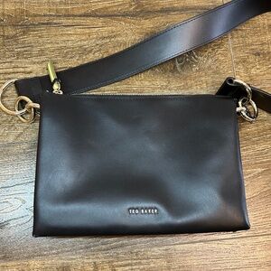 TED BAKER crossbody bag 100% bovine LEATHER 100% cotton linning